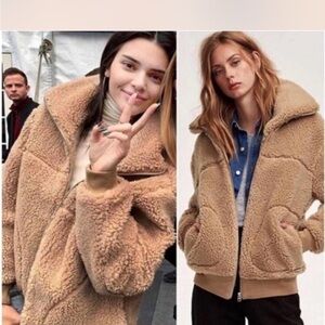 Wilfred Aritzia Teddy Fur Tan Sherpa Jacket S